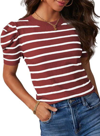 Dokotoo Women's Short Puff Sleeve Tops