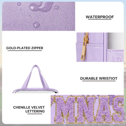 Baseball Mom Essentials Baseball Team Gifts Makeup Cosmetic Bag Clear Chenille Letter Zipper Pouch Stuff Sport Portable Travel Case