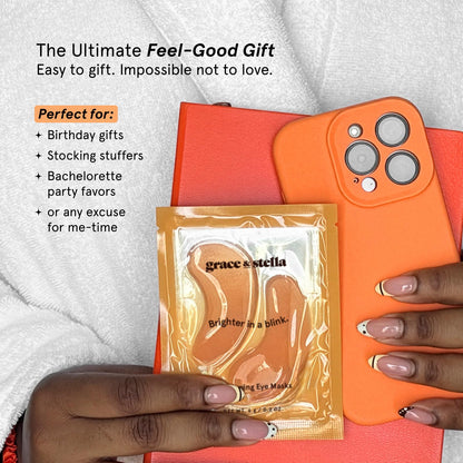 grace & stella New Brightening Eye Patches for Dark Circles (24 Pairs) - Vitamin C Under Eye Patches for Puffiness - Perfect Gifts for Women & Morning Skin Care Routine, Vegan Under Eye Mask
