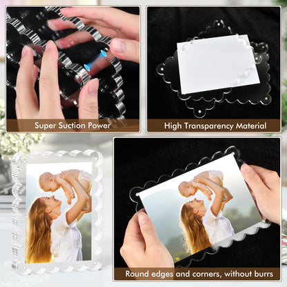 Chivalral 3 Pack 4x6 Acrylic Picture Frame, Double-Sided Tabletop Display