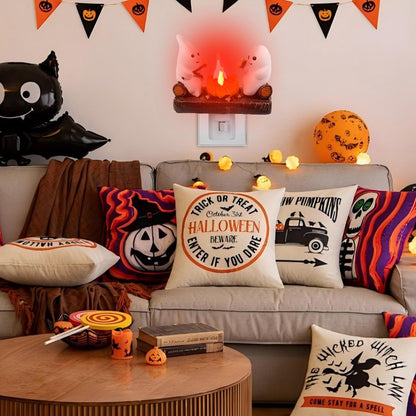 oyeftp Halloween Ghost Bubble Bath Lamp, Cute Bathtub Ghost Night Lights for Halloween Decor, Reading Books Nightlight, Halloween Decorations for Indoor Readers & Book Lover Desk Home Party