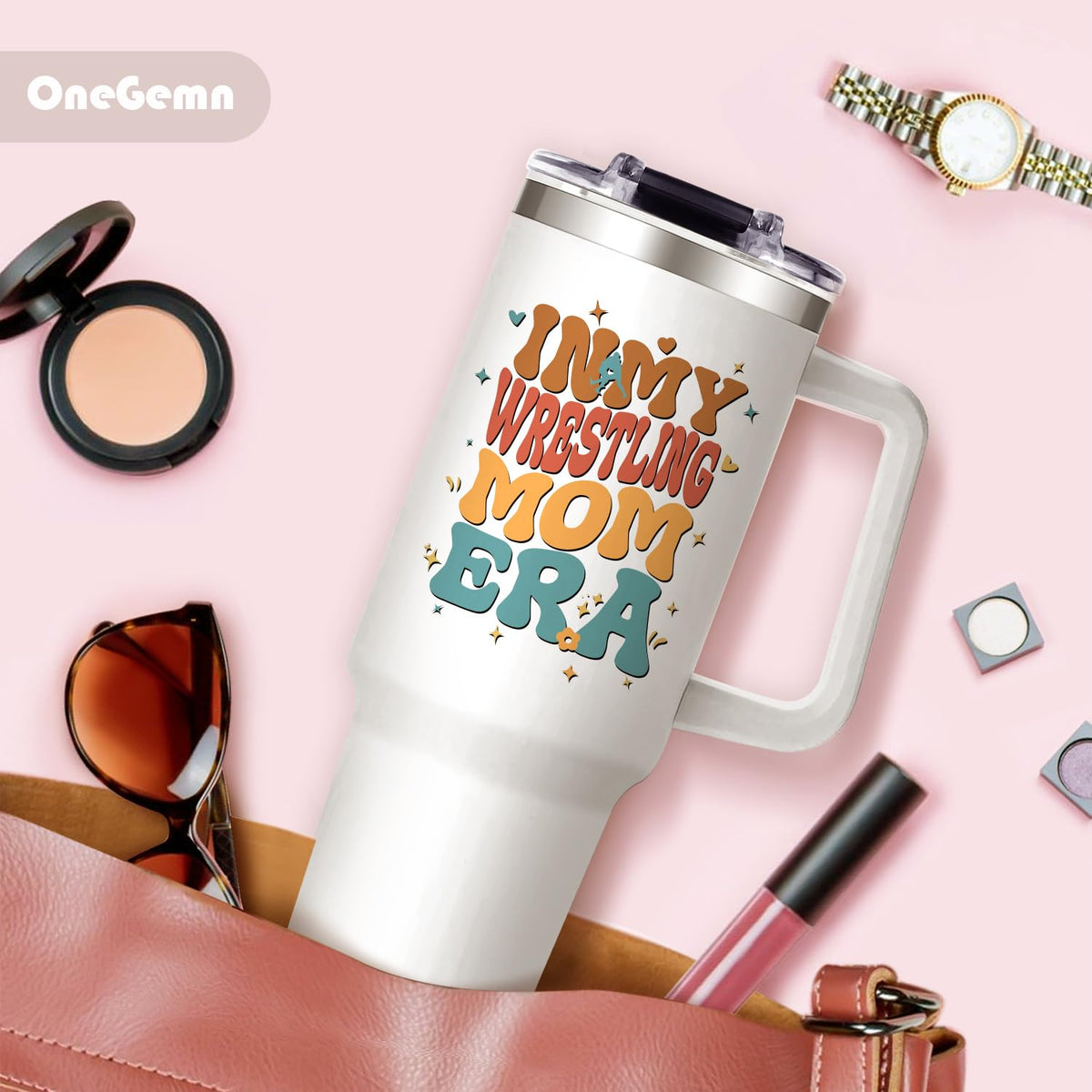 40oz Baseball Mom Tumbler, Christmas Holiday Gifts for Baseball Lovers