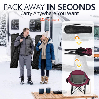 Oversized Camping Chairs for Adults - Heavy Duty Padded Outdoor Camp Chair