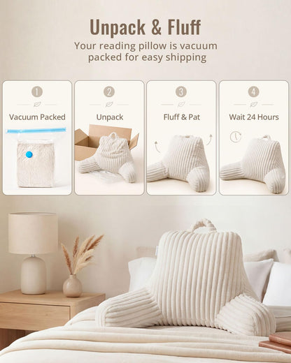 Blissful Diary Reading Pillow, Backrest Pillow with Shredded Memory Foam