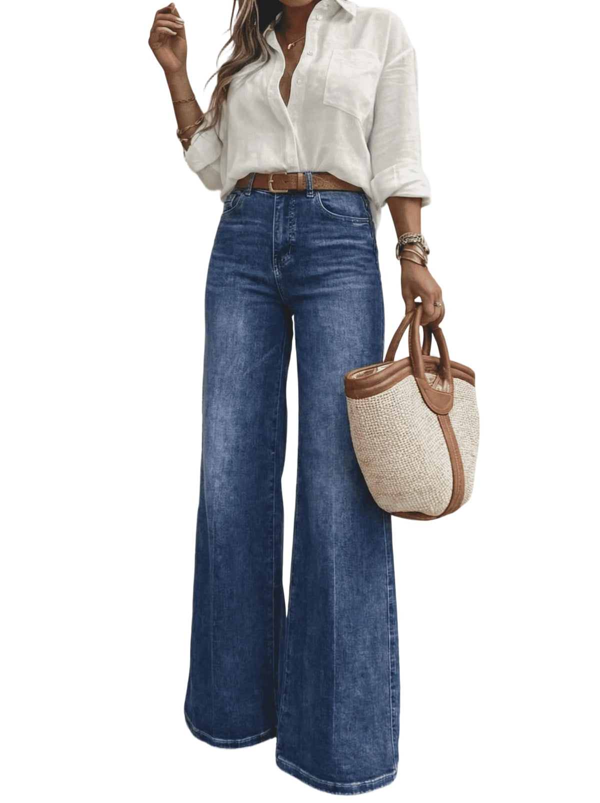 Women's High Waisted Wide Leg Jeans