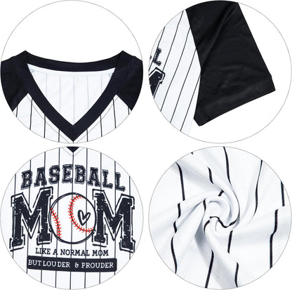 Baseball Mom Shirts for Women V Neck Baseball Stripe Outfits