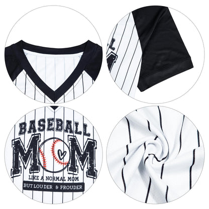Baseball Mom Shirts for Women V Neck Baseball Stripe Outfits