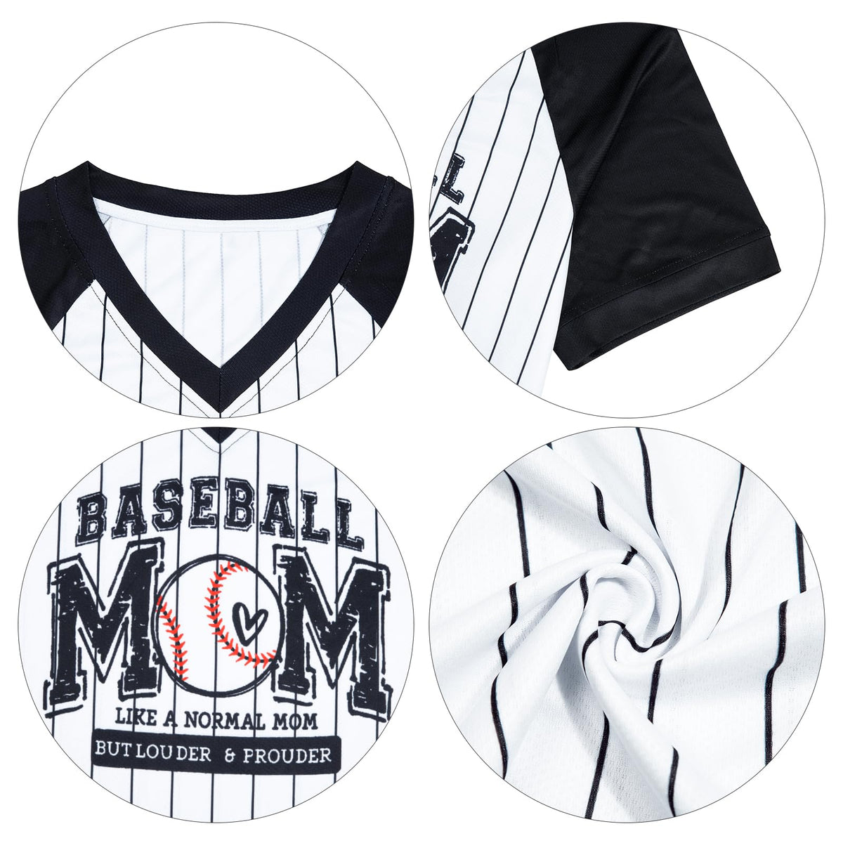 Baseball Mom Shirts for Women V Neck Baseball Stripe Outfits