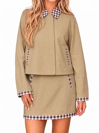 Tankaneo Womens Plaid 2 Piece Outfit