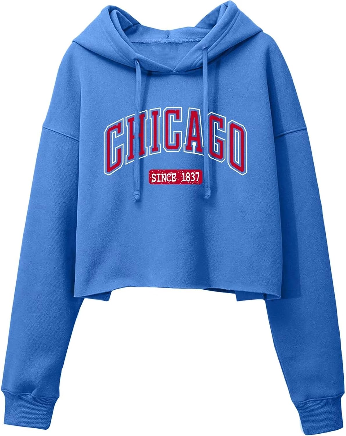 ORANDESIGNE Woman Graphic Print Cropped Hoodie Long Sleeve Fleece Pullover | 60% Cotton,Soft Fleece Fabric,Durable Letter Graphic Print,Drop Shoulder,Loose Fit,Easy Care,Going Out,Fall&Winter Casual