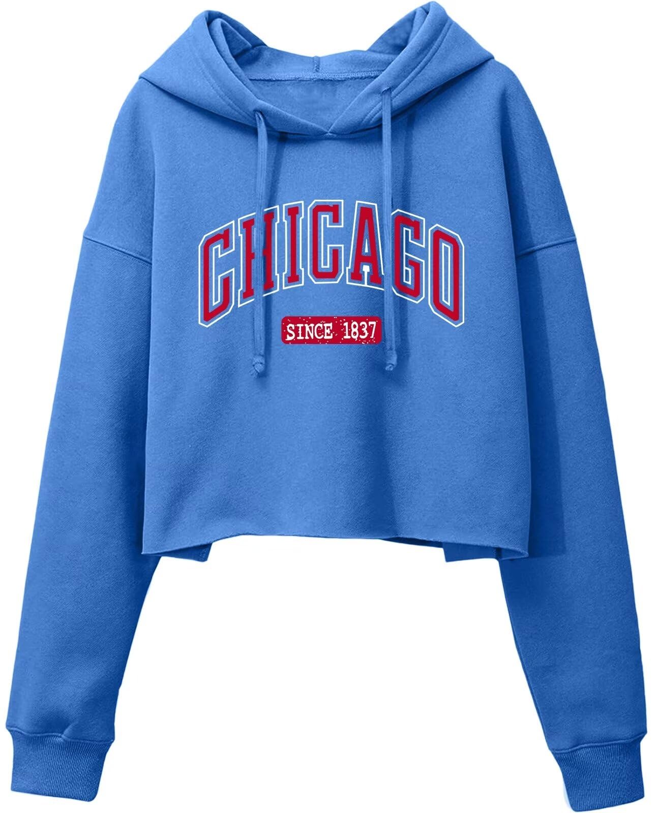 ORANDESIGNE Woman Graphic Print Cropped Hoodie Long Sleeve Fleece Pullover | 60% Cotton,Soft Fleece Fabric,Durable Letter Graphic Print,Drop Shoulder,Loose Fit,Easy Care,Going Out,Fall&Winter Casual