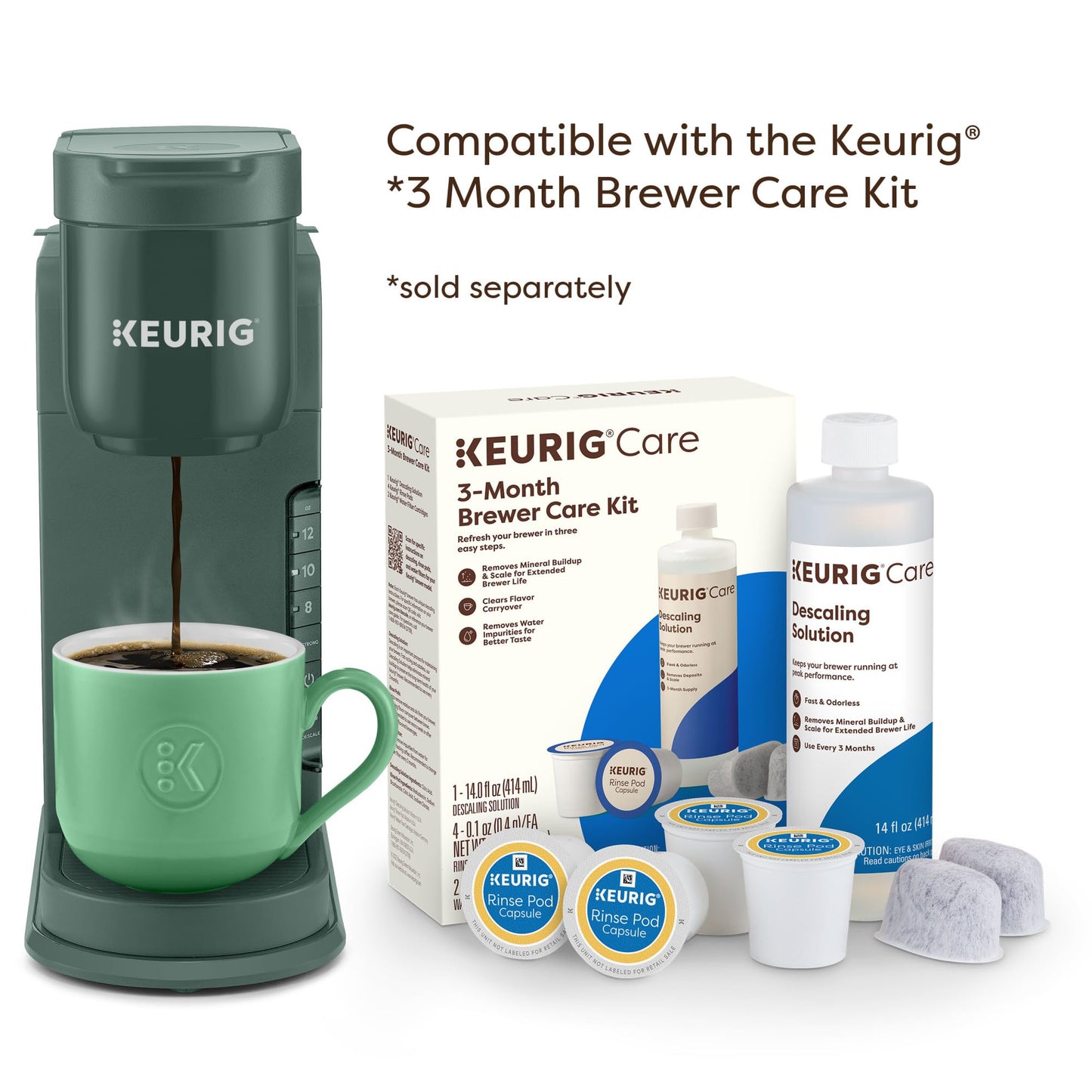 Keurig K-Express Single Serve K-Cup Pod Coffee Maker, 3 Brew Sizes, Strong Button Feature, 42oz Removable Reservoir, Island Berry