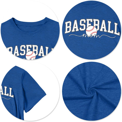Baseball Mom Shirt for Women: Funny Baseball Tee Shirt Baseball Mama Short Sleeve Casual Tee Tops