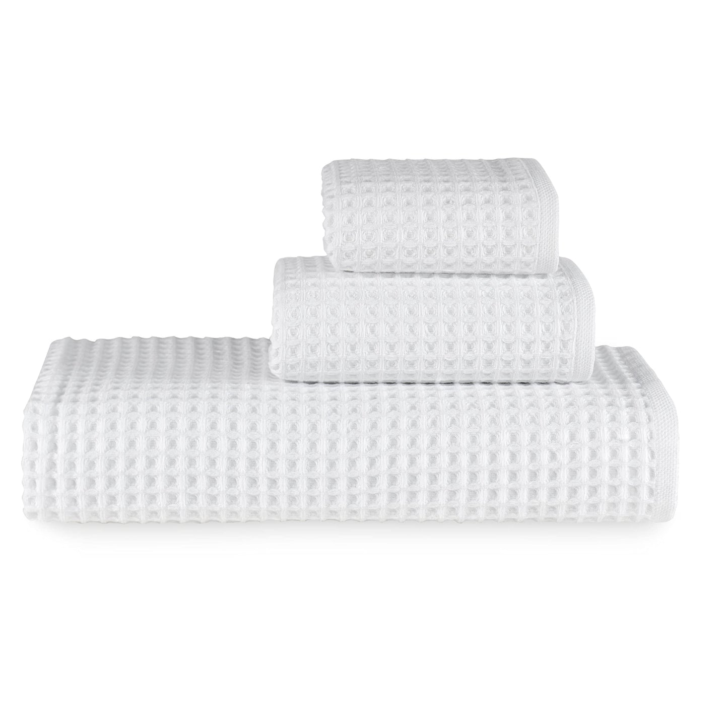 sea me at home Waffle Hand Towel – 100% Turkish Cotton, Quick-Dry, Soft and Absorbent Bathroom Towel (White)