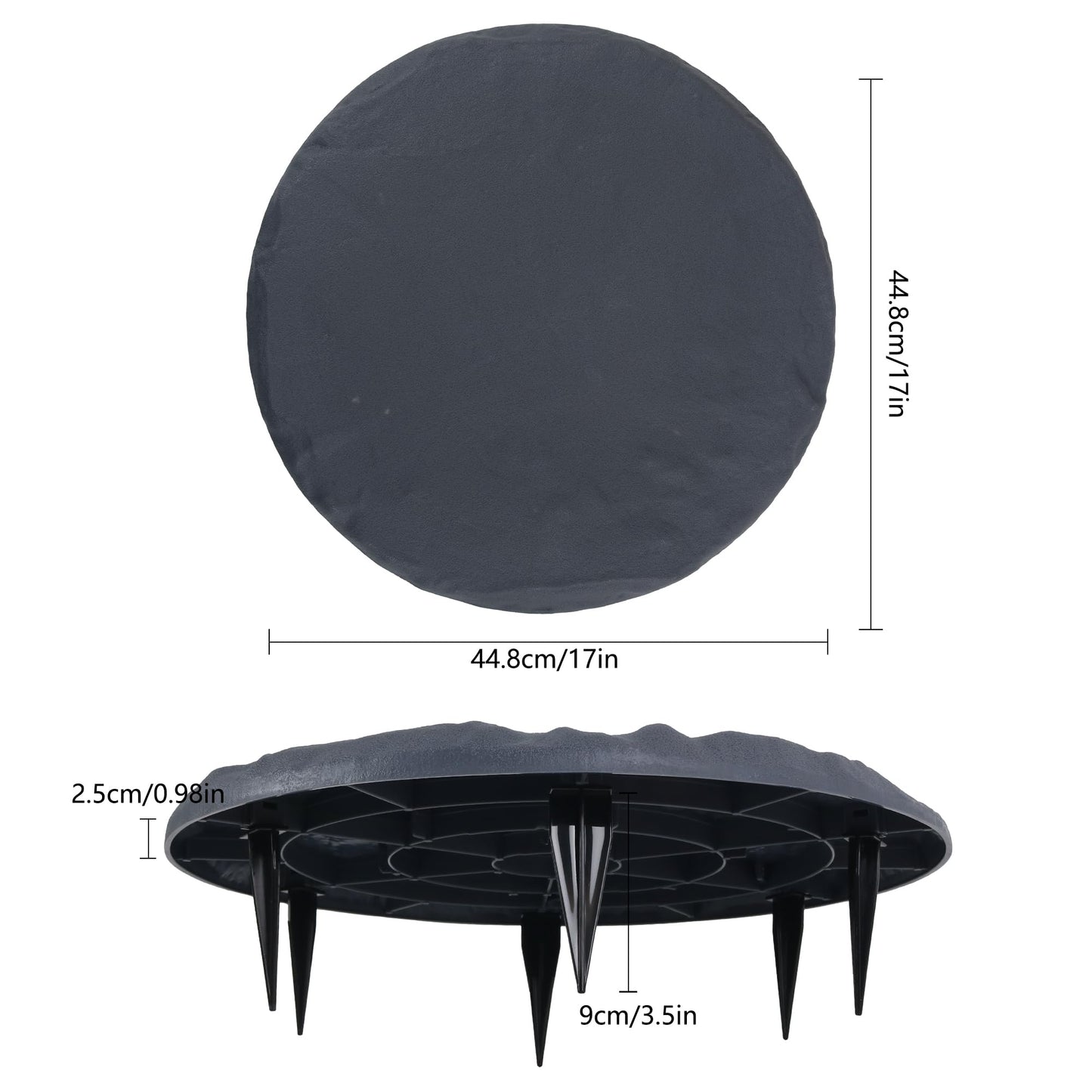 4Pcs Large Stepping Stones Outdoor Garden Walkway, Durable Plastic Pavers for Patio, Pathway, and Landscaping, Weatherproof Stepping Stones with Ground Stakes for Easy Installation