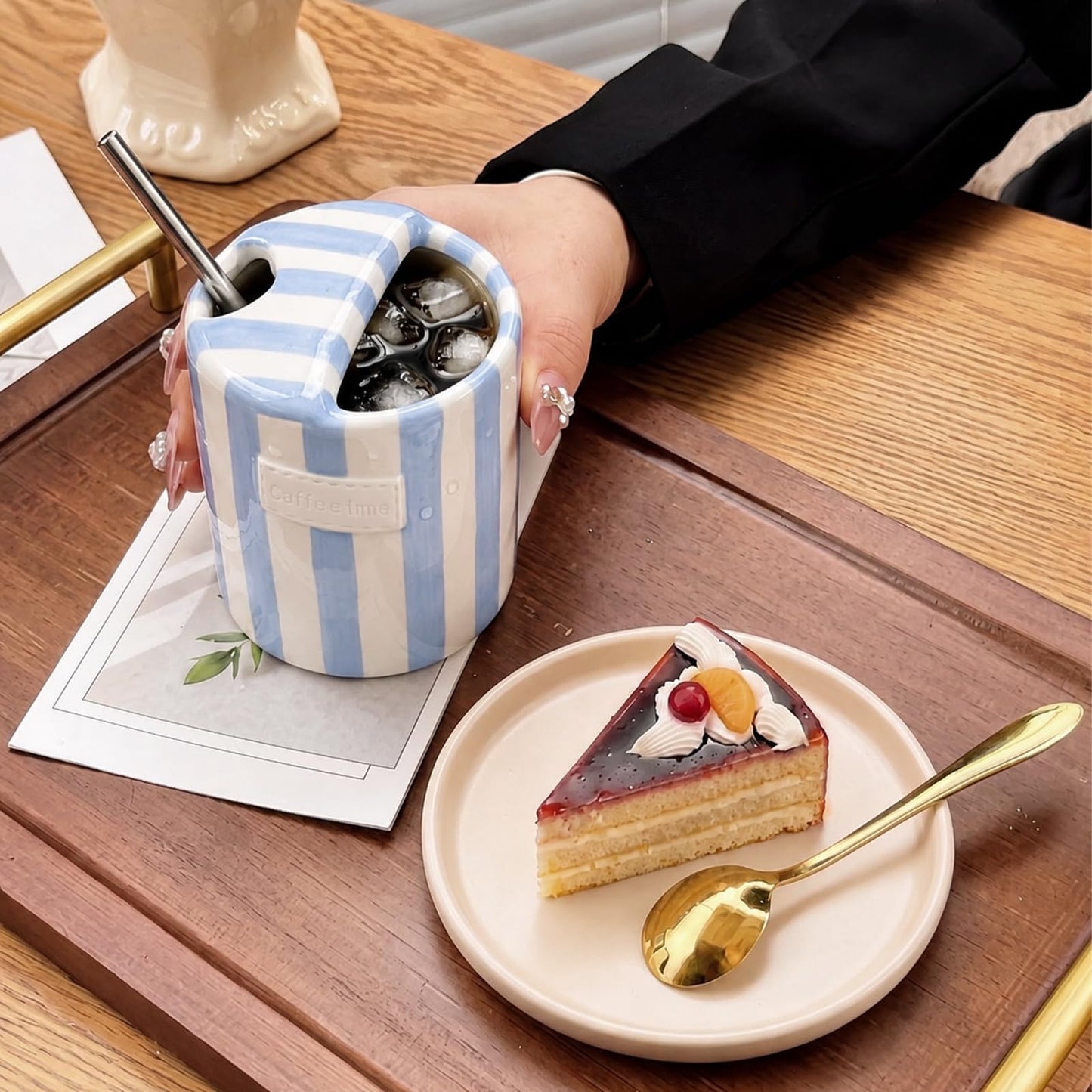 2 Pack Ceramic Mug with Sip Hole,