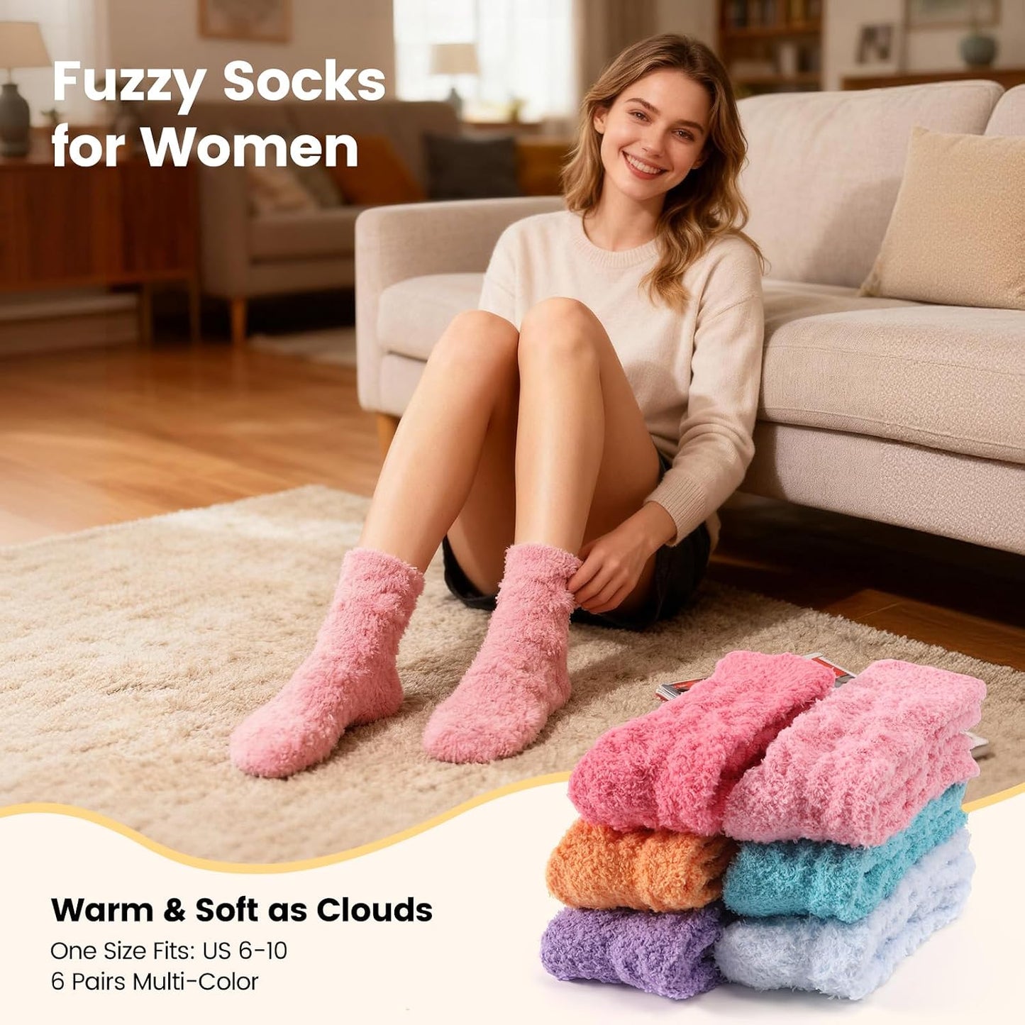Womens Fluffy Fuzzy Socks,Winter Cozy Soft Warm Socks Gifts for Womens