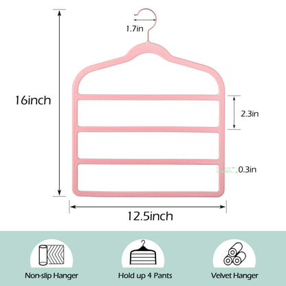Velvet Pants Clothes Hanger Space Saving Non Slip Pants Shorts Hanger
