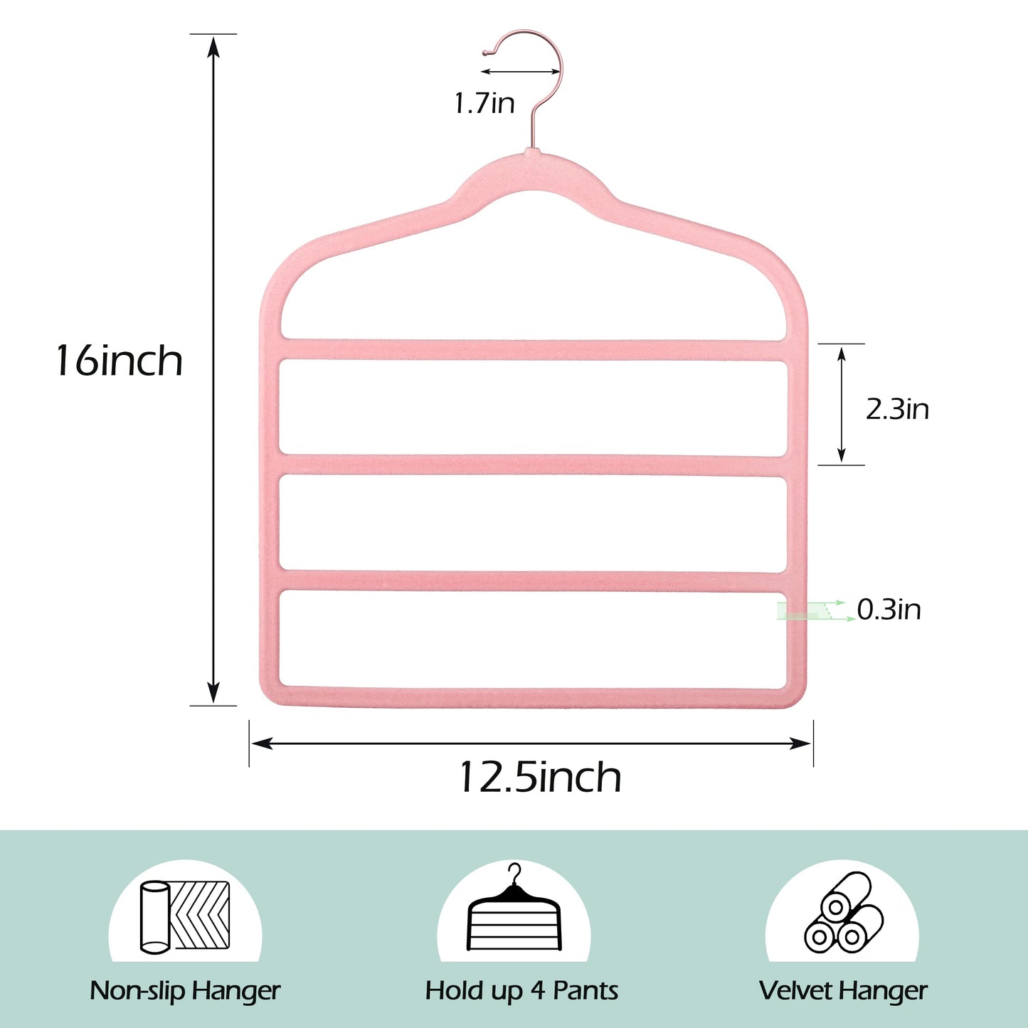 Velvet Pants Clothes Hanger Space Saving Non Slip Pants Shorts Hanger