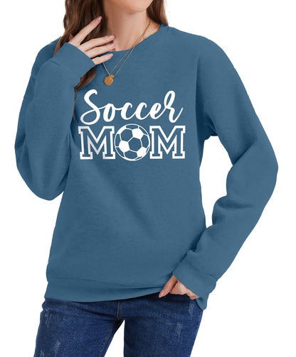 Womens Soccer Mom Sweatshirt Soccer Graphic Shirts Football Outfits