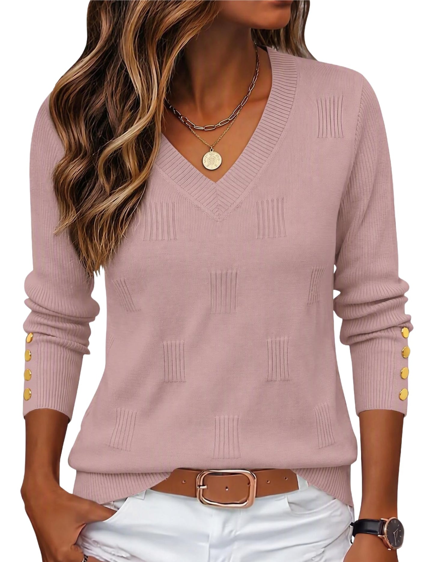 Zeagoo Womens V Neck Sweaters