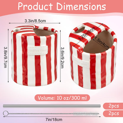 2 Pack Ceramic Mug with Sip Hole,