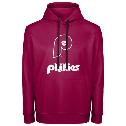 FOCO MLB Men's Official Cooperstown Primary Logo Wordmark Polyester Pullover Hoodie Sweatshirt