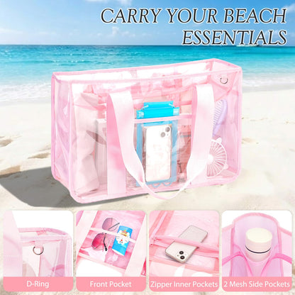 Fammart Iridescent Clear Beach Bags (Waterproof)