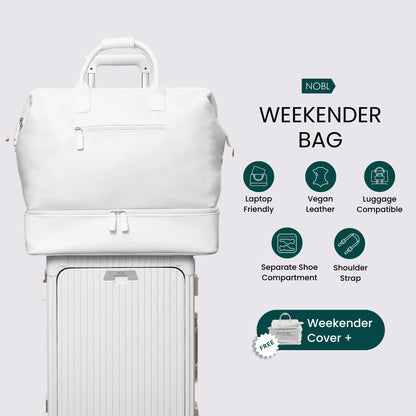 Nobl Travel Weekender Bag for Women & Men, Large Carry-On Duffel, Hot Pink