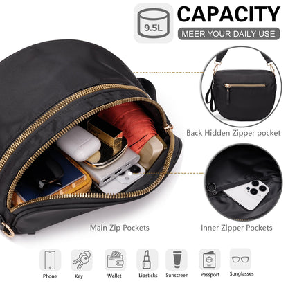 Pure Colour Crossbody Bum Bags for Women Spacious Checkered Cross body Bag Nylon Trendy Fanny Pack for Travel