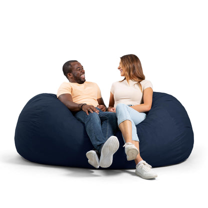 Big Joe Fuf 7Ft Giant Foam Bean Bag Chair, Oversized Couch with Removable Cover for Kids, Teens, Adults, Fog Lenox, Durable Woven Polyester, 7 Foot