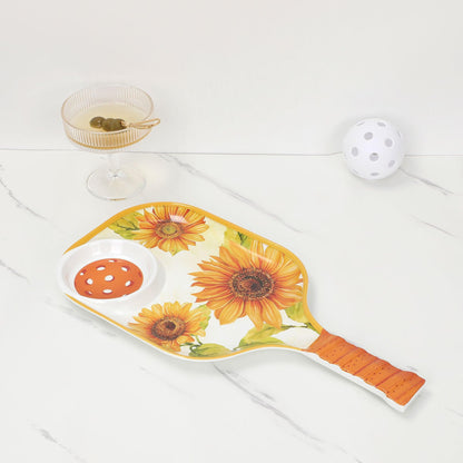 UPware Lovely Lemon Melamine Chip and Dip Snack Tray