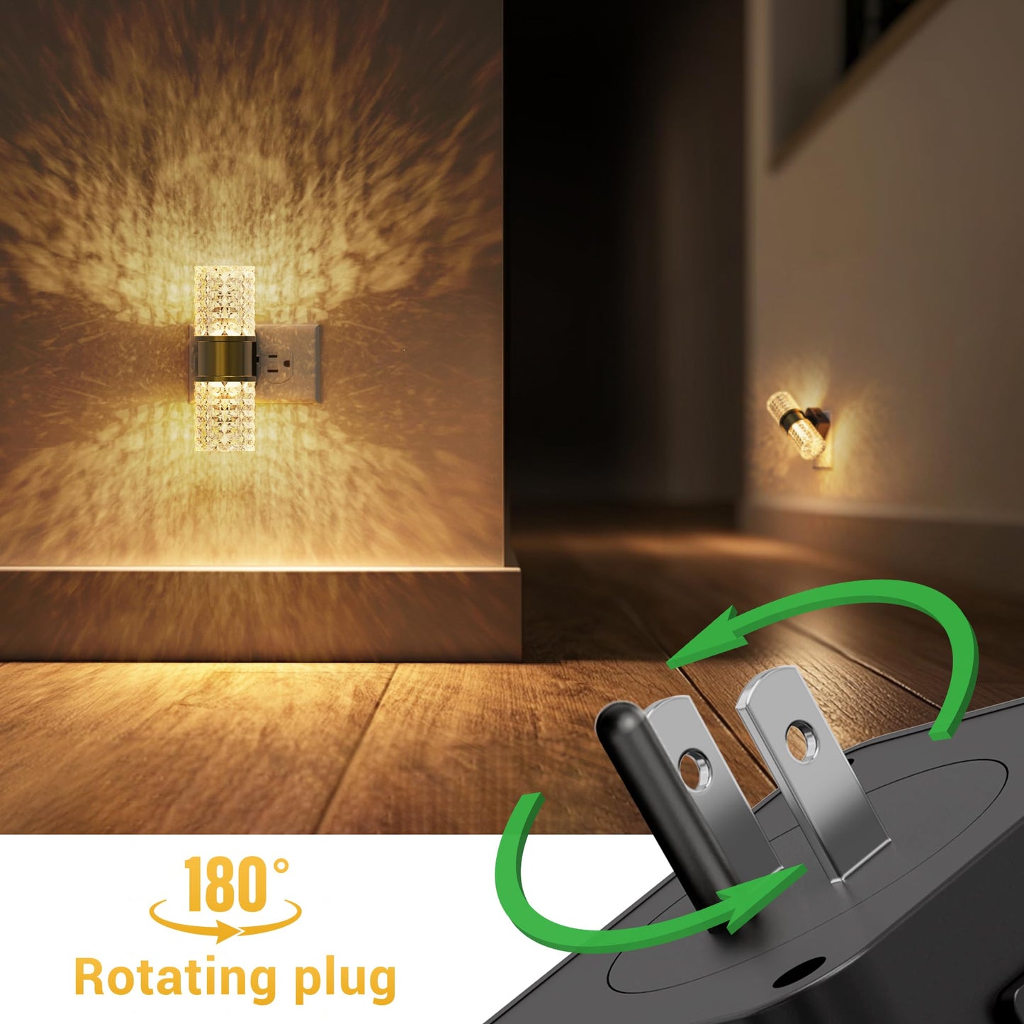 L LOHAS LED Night Light, Modern Night Lights Plug into Wall | 2 Pack