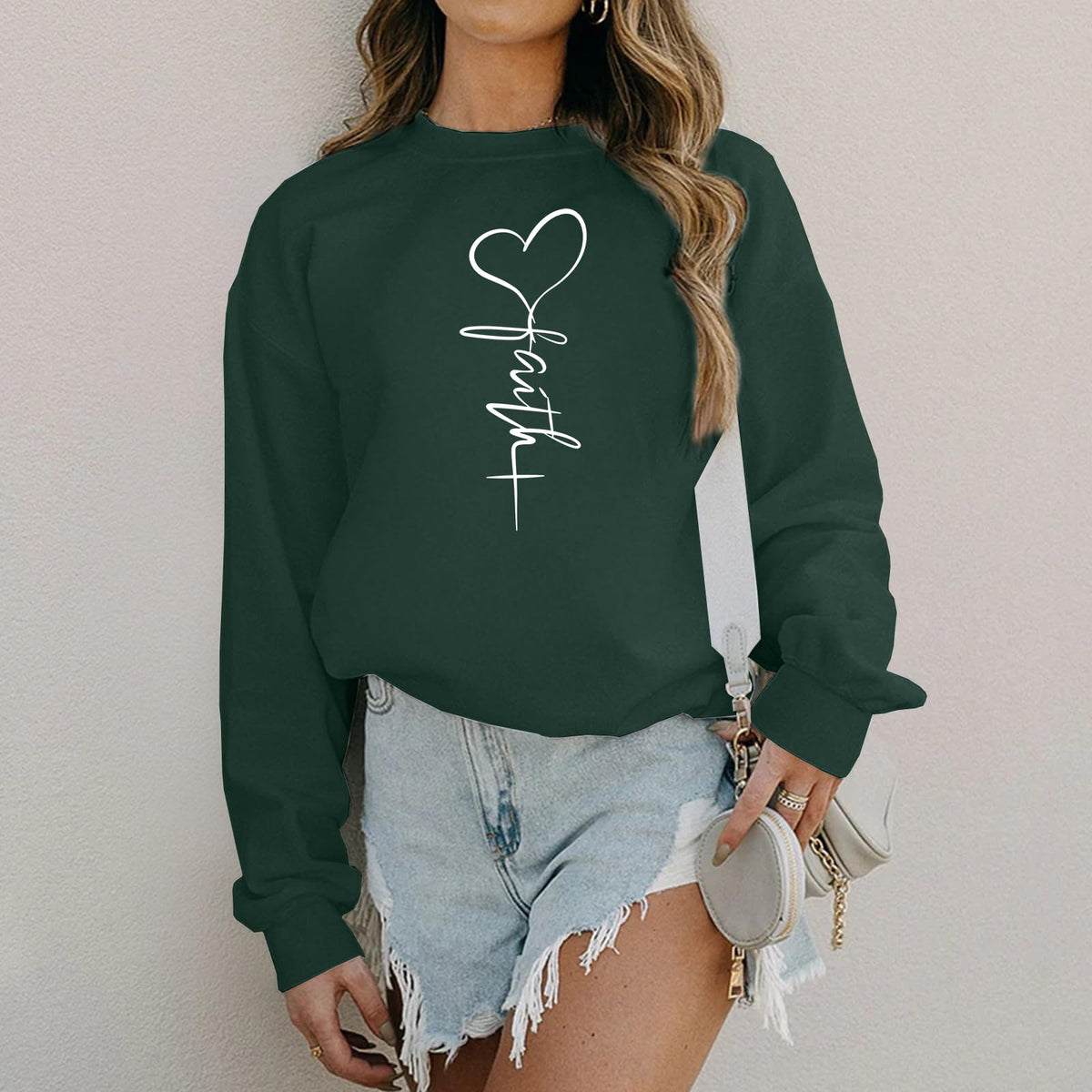 KIEKIECOO Faith Christian Sweatshirts