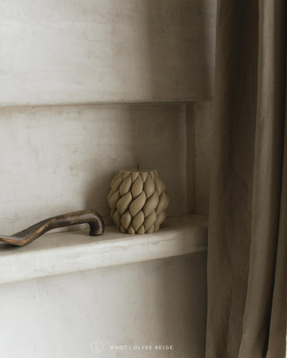 LAWA Knot Ball Candle - Large Beautiful Handmade Pillar Scented Soy Wax Elegant Bubble Aesthetic Candle Housewarming Gift Home Room Shelf Decor Idea White