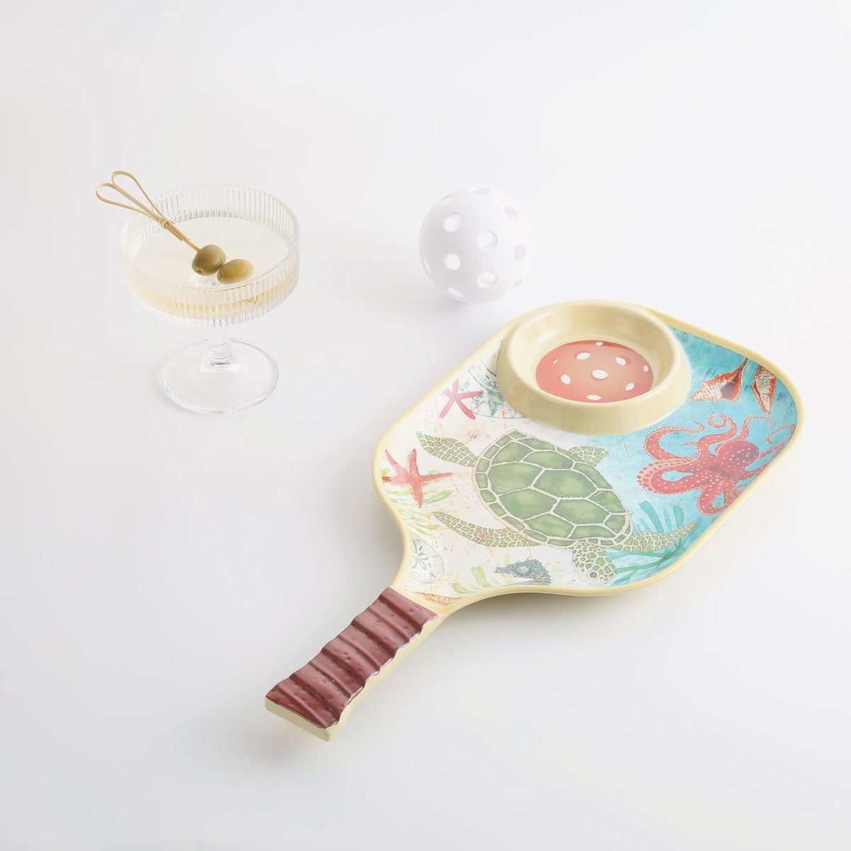 UPware Lovely Lemon Melamine Chip and Dip Snack Tray