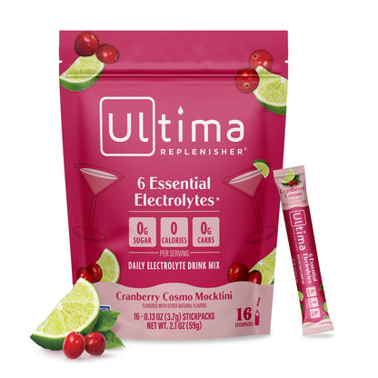 Ultima Replenisher Electrolyte Hydration Powder, Grape, 20 Count Stickpacks Pouch - Sugar Free, 0 Calories, 0 Carbs - Gluten-Free, Keto, Non-GMO with Magnesium, Potassium