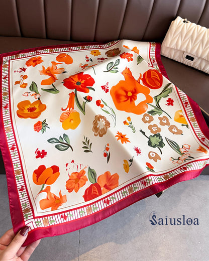 Saiusloa Neck Scarf For Womens Silky Head Scarves Hair Bandanas Square Scarf Fashion Accessories lightweight