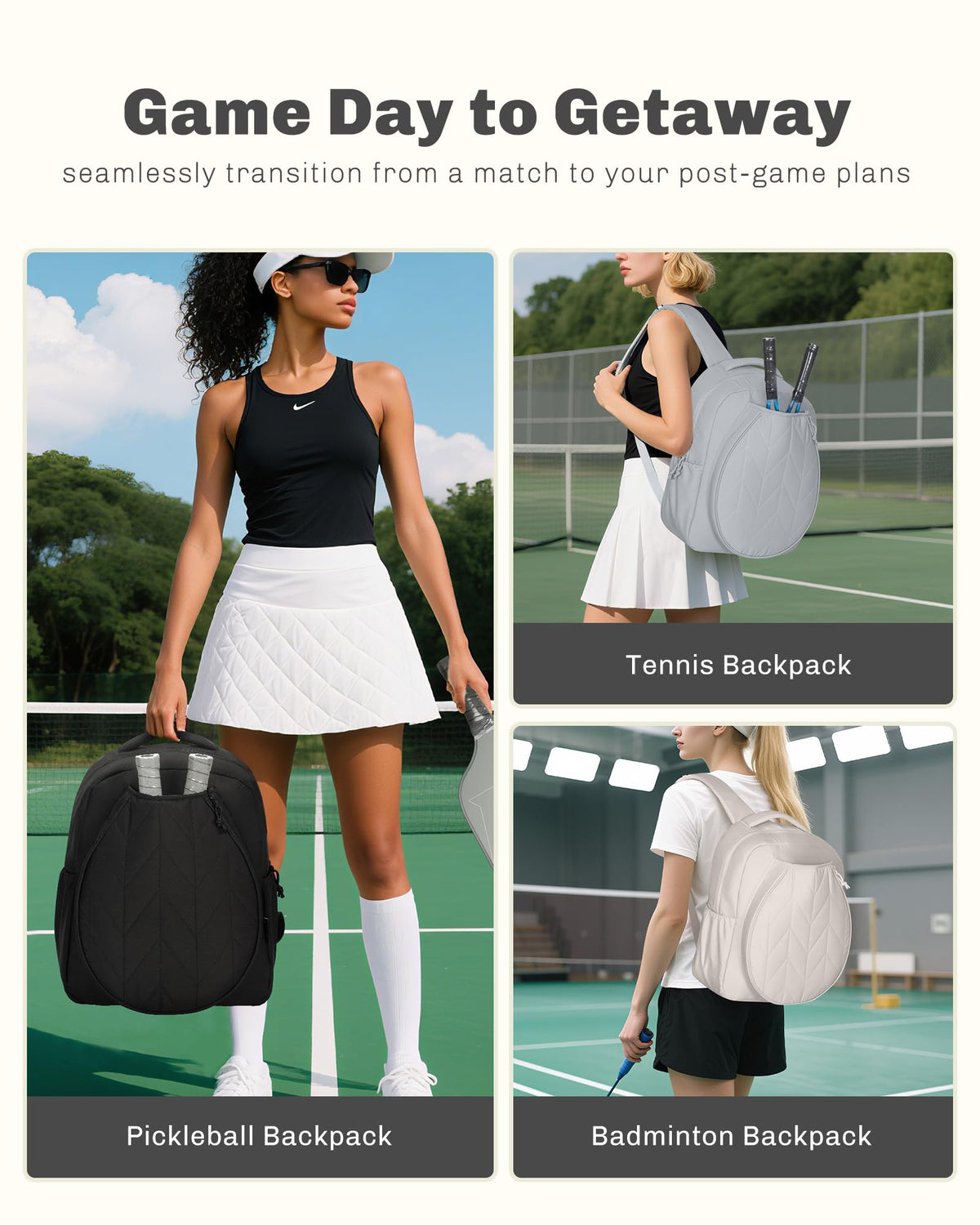 Hynes Eagle Pickleball Bags for Women Tennis Gym Bag Holds 2 Rackets