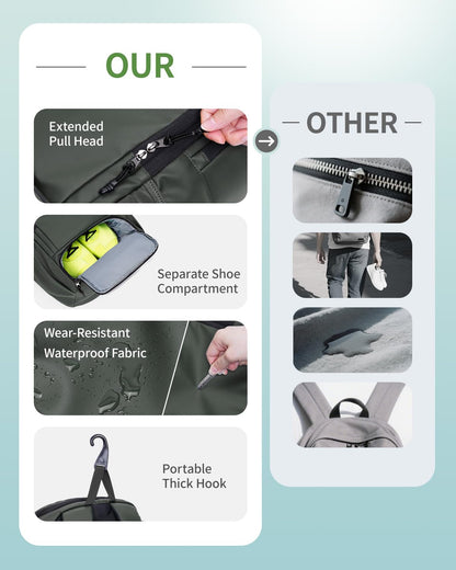sportsnew Waterproof Pickleball Bag Men Women W/Shoe Compartment Fence Hook