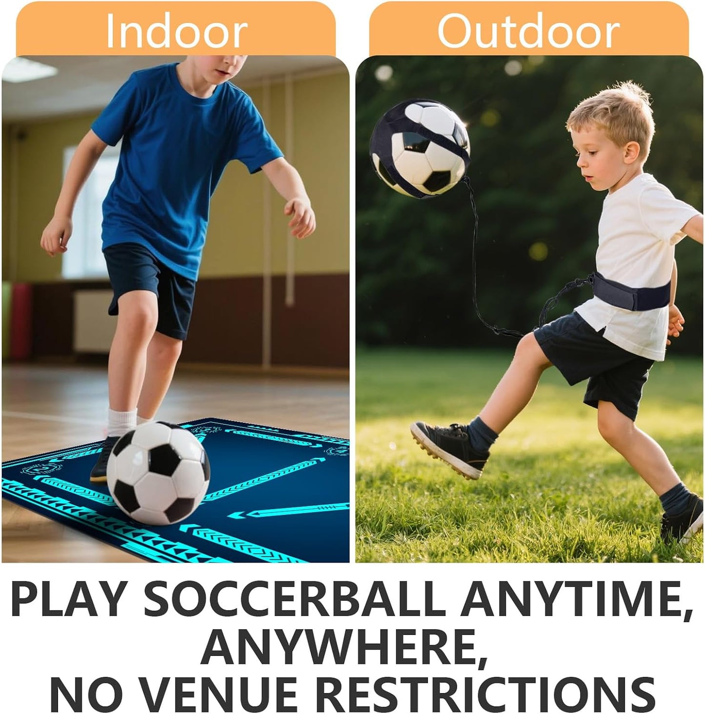 Soccer training mat,Soccer training equipment accessories for All Ages to Improve Speed Strength Agility and Coordination,Anti-Slip/Silent Mat
