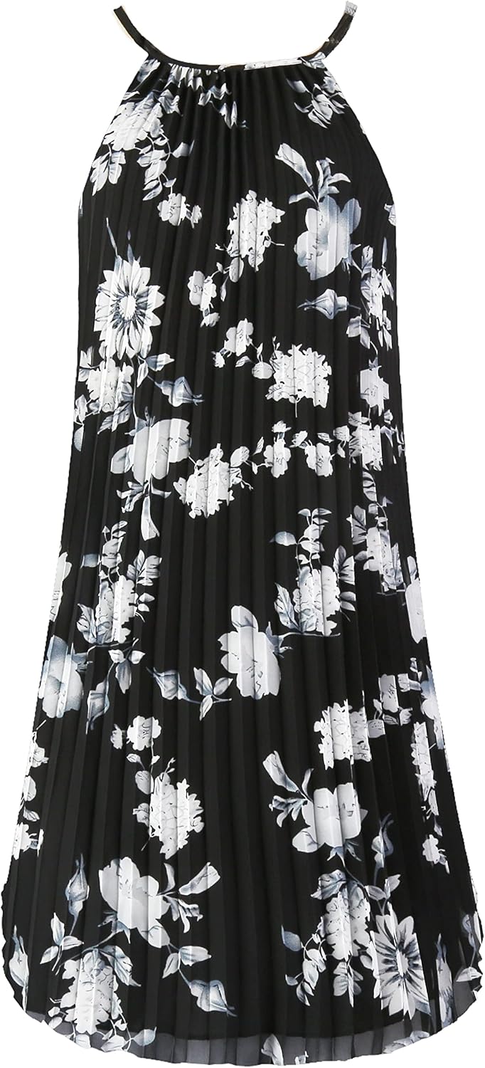 Ellames 2026 Summer Pleated Casual Swing Dress with Belt