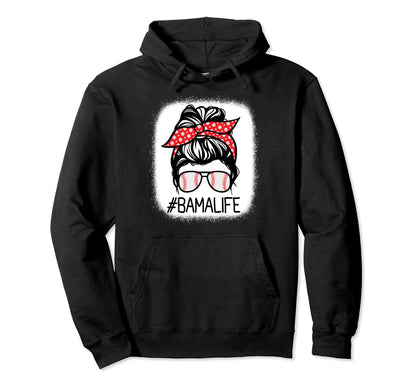 Bama Bleached Messy Bun Baseball Hoodie - Minimalist Print Unisex