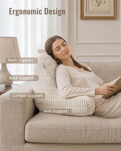 Blissful Diary Reading Pillow, Backrest Pillow with Shredded Memory Foam