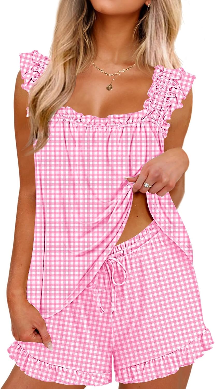 Ekouaer Pajama Set - 2 Piece Ruffle