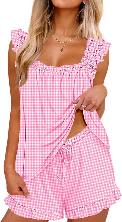 Ekouaer Pajama Set - 2 Piece Ruffle