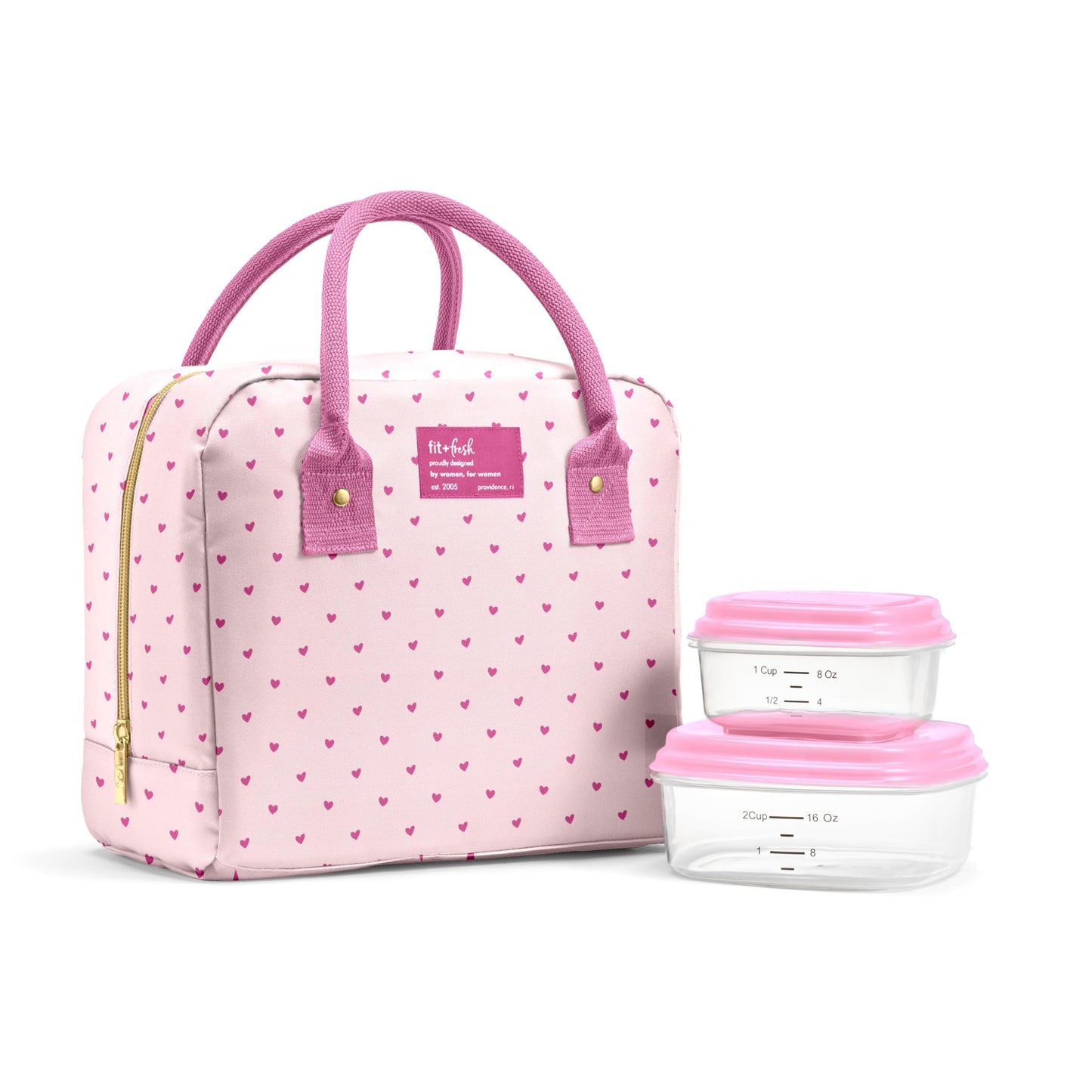 Fit & Fresh Bloomington Lunch Bag for Women - Insulated Large Lunch Box for Work with Containers, Leak-Resistant, Stain-Resistant, Zipper Closure, Cheetah