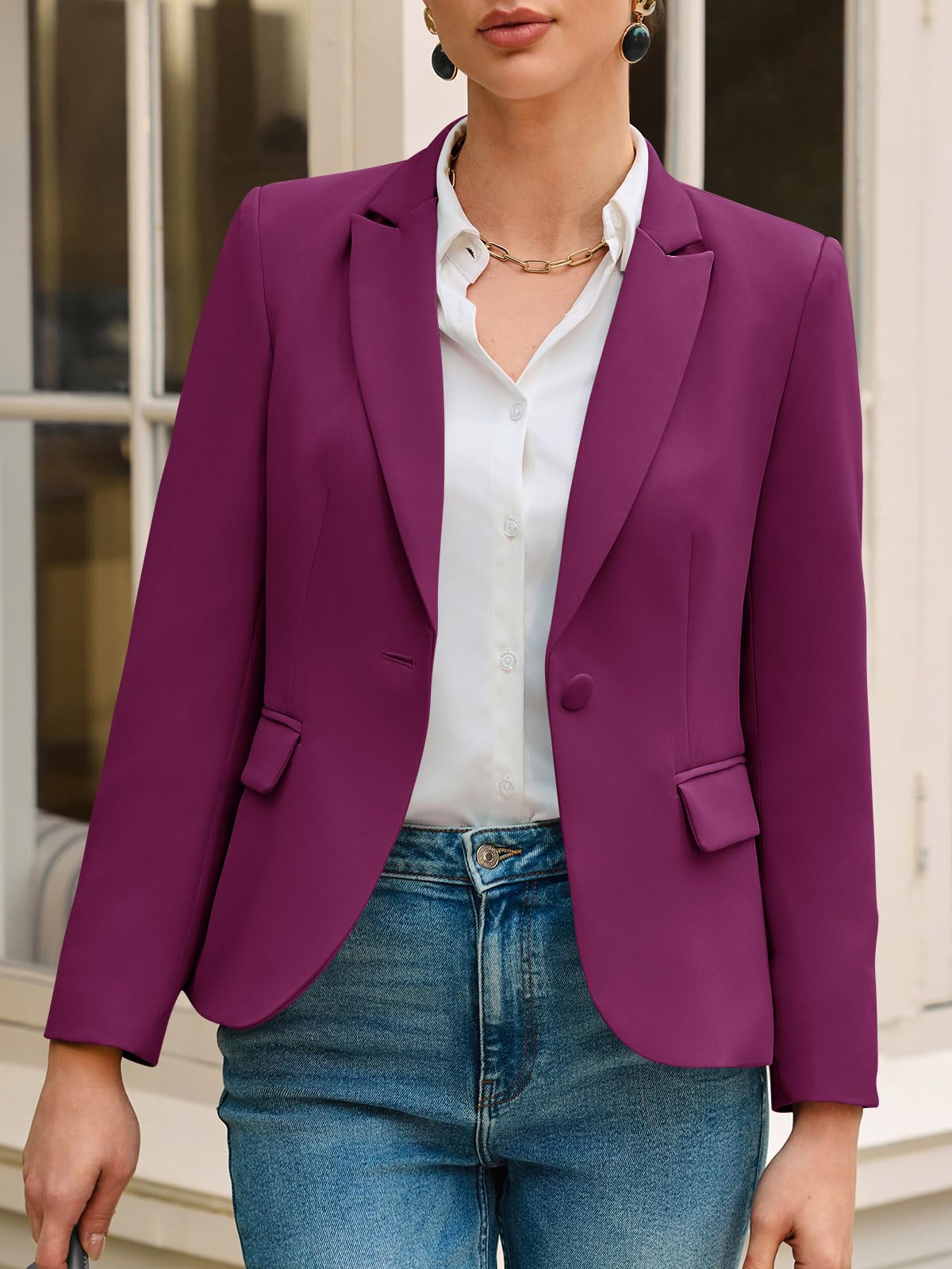 huatandis Women's Business Casual Blazer