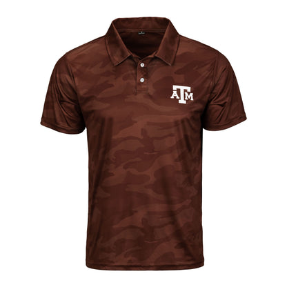 FOCO Men's NCAA College Team Logo Camo Color Polyester Polo Short Sleeve Shirt