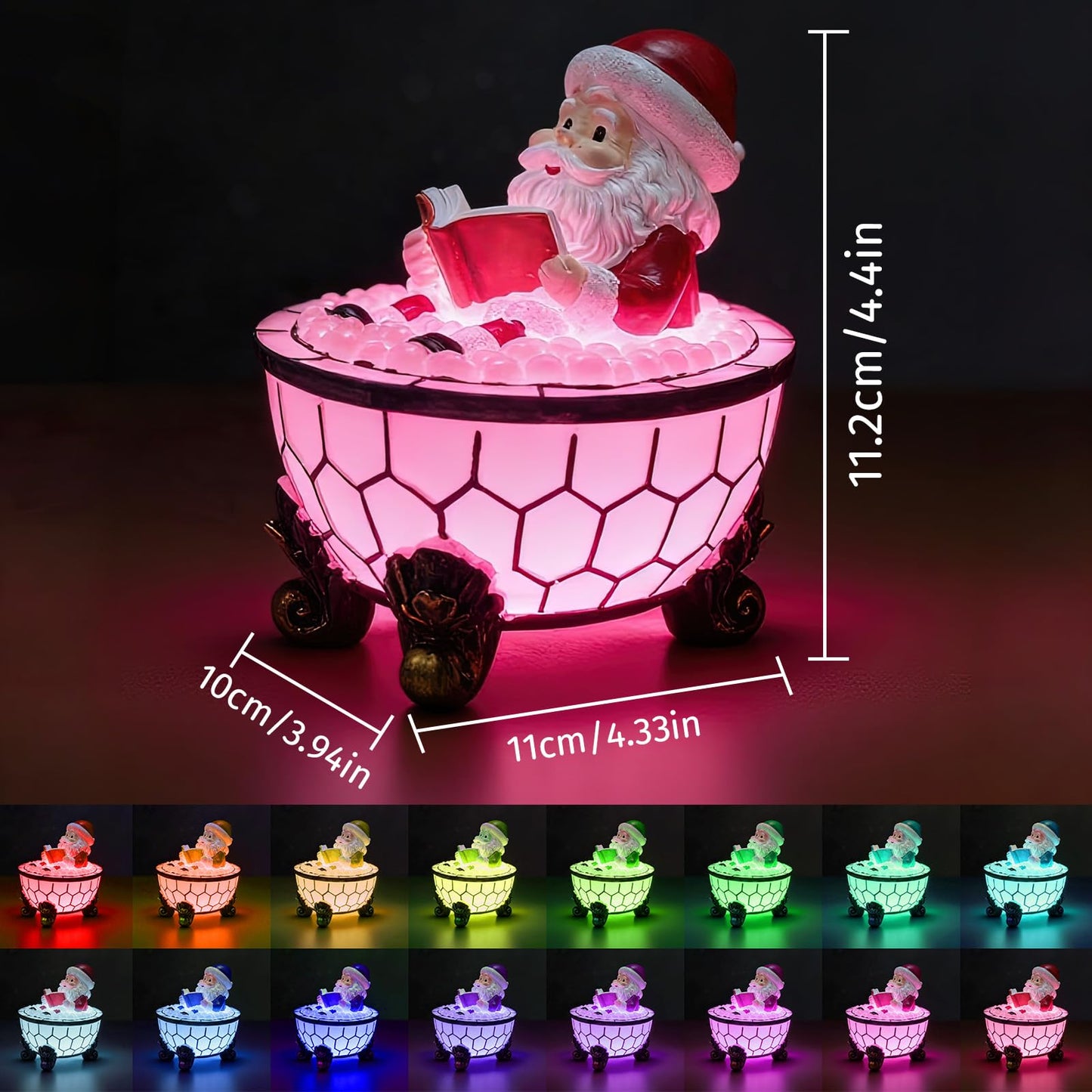 oyeftp Halloween Ghost Bubble Bath Lamp, Cute Bathtub Ghost Night Lights for Halloween Decor, Reading Books Nightlight, Halloween Decorations for Indoor Readers & Book Lover Desk Home Party